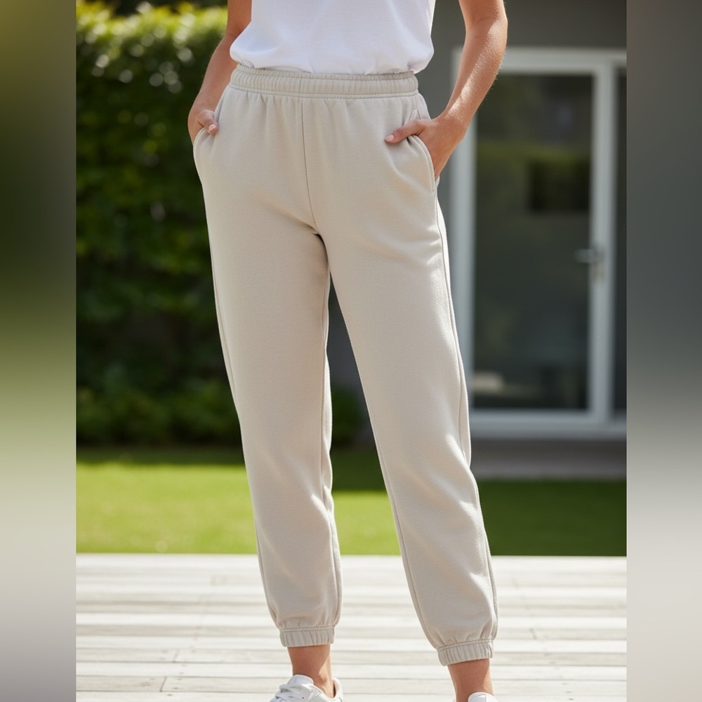 All in Motion Women's Beige Jogger Pants with Elastic Waist and Pockets XXL NWT